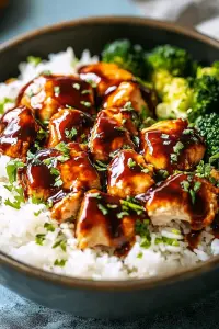 sticky chicken rice bowls