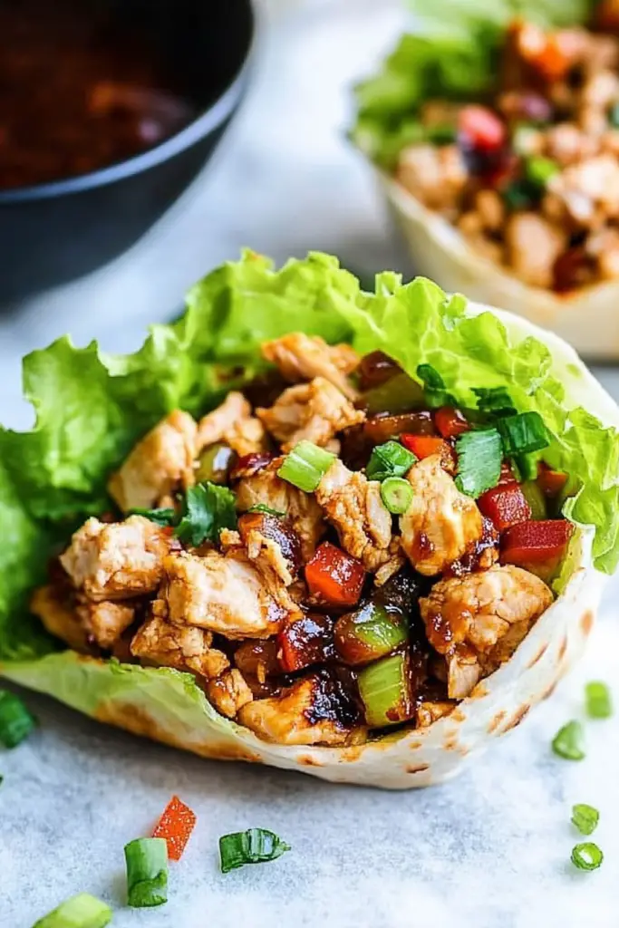 Asian chicken wraps