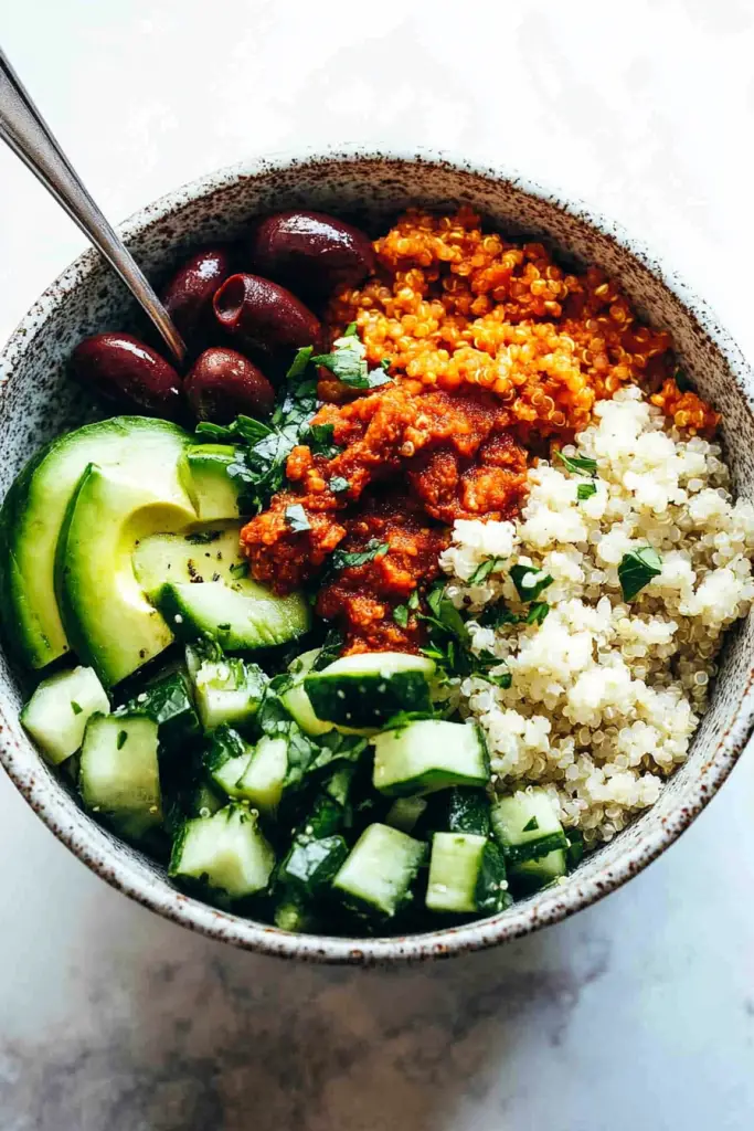 Mediterranean quinoa bowls