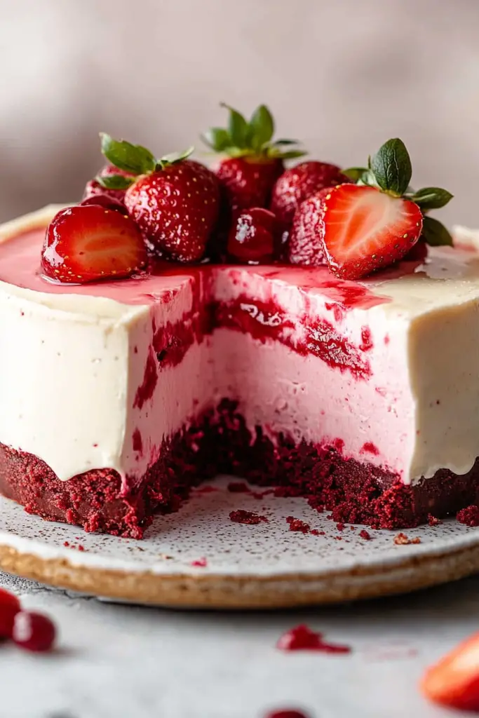 Strawberry Red Velvet Cheesecake