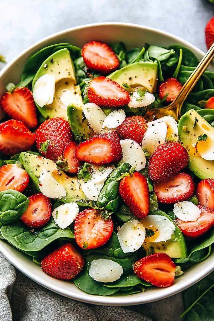 avocado strawberry spinach salad