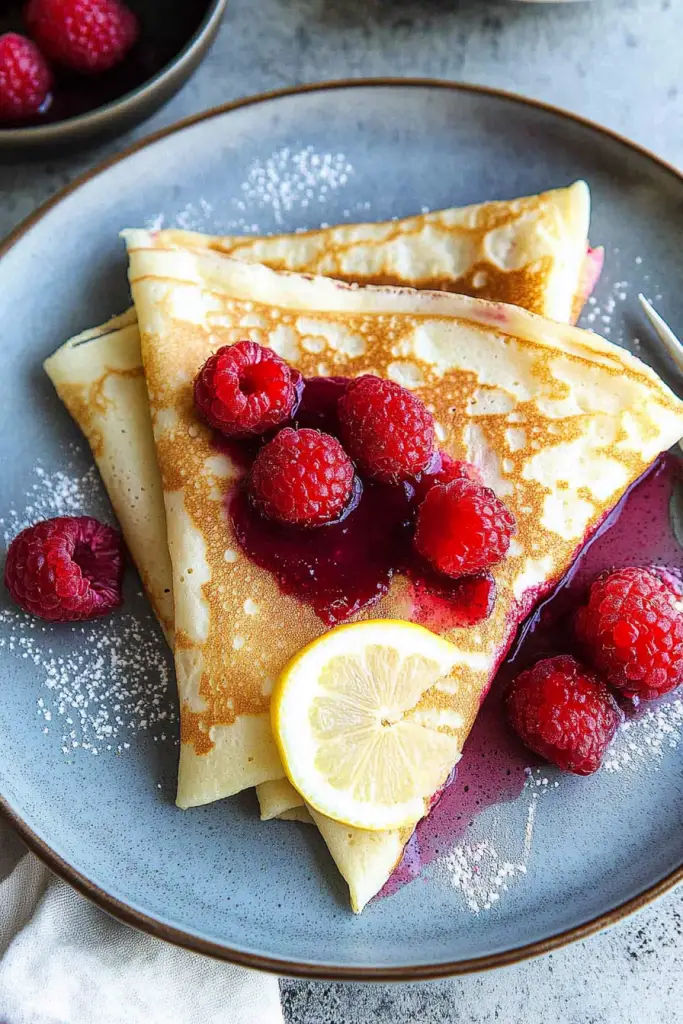 lemon raspberry crepes