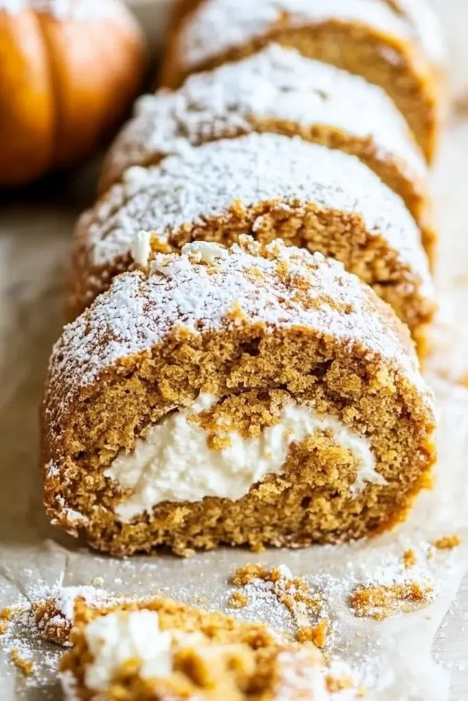 lightened pumpkin roll