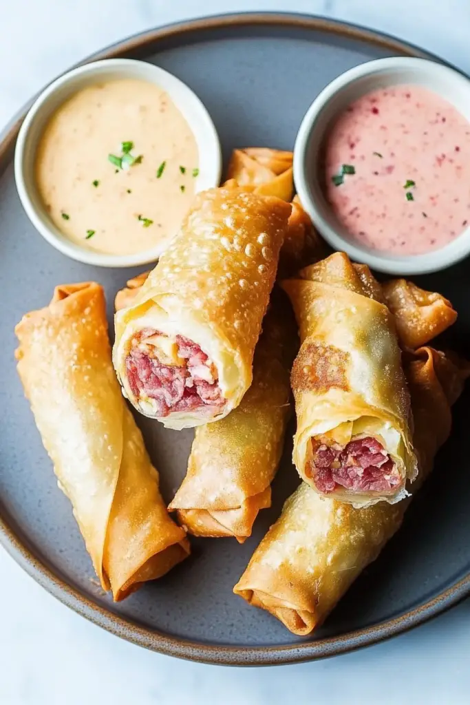 reuben egg rolls