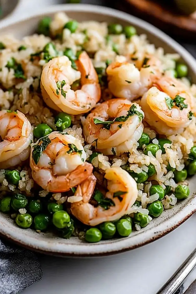 shrimp rice peas