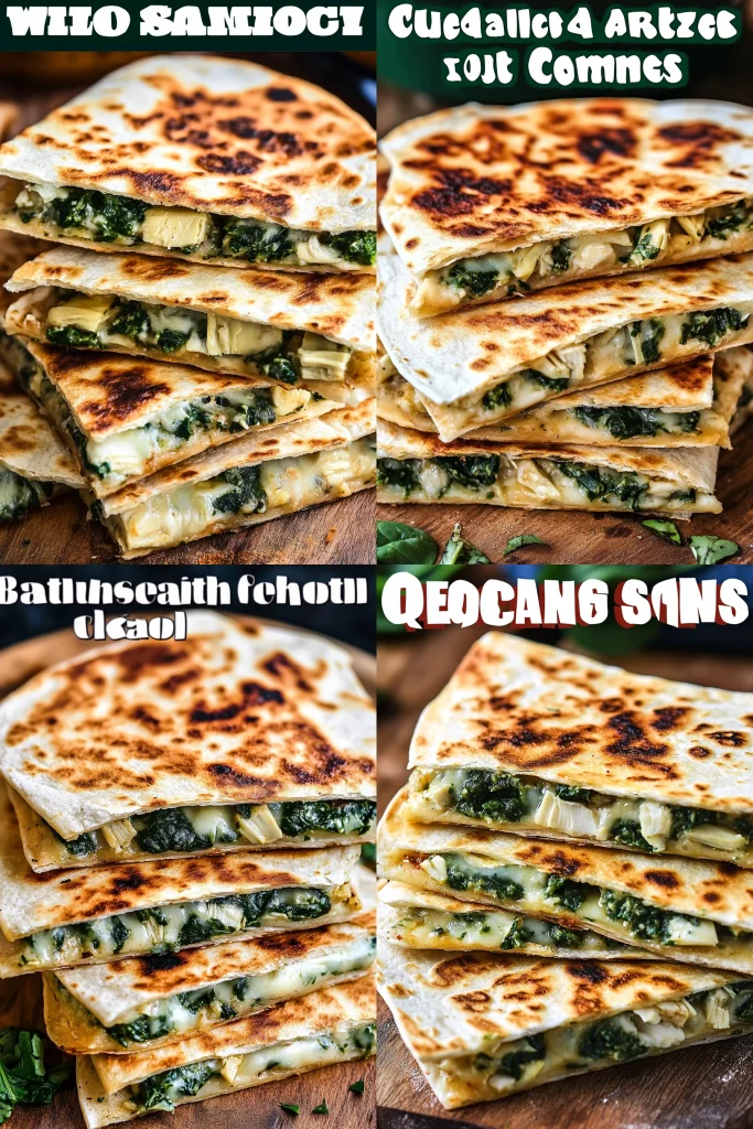 spinach artichoke quesadillas