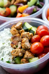 Greek chicken bowls