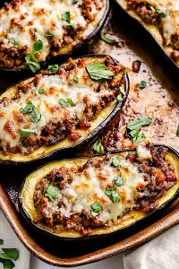 Sausage Stuffed Eggplant