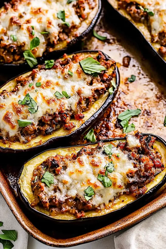 Sausage Stuffed Eggplant