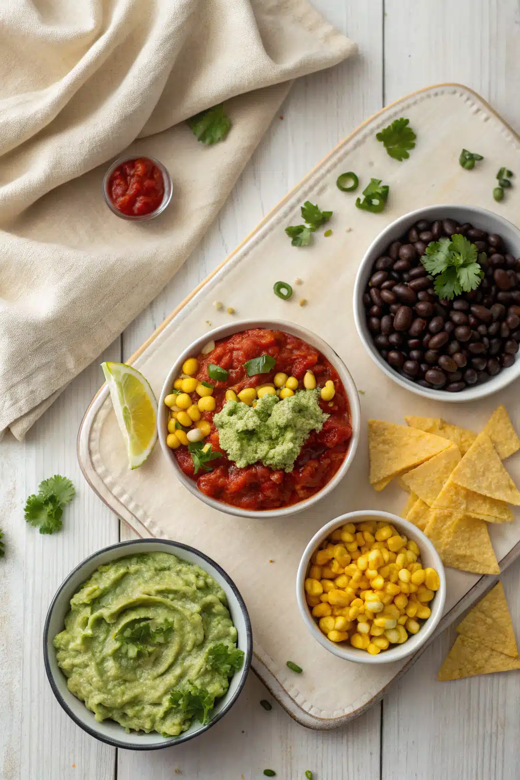 5 Layer Dip beautifully presented from an overhead angle