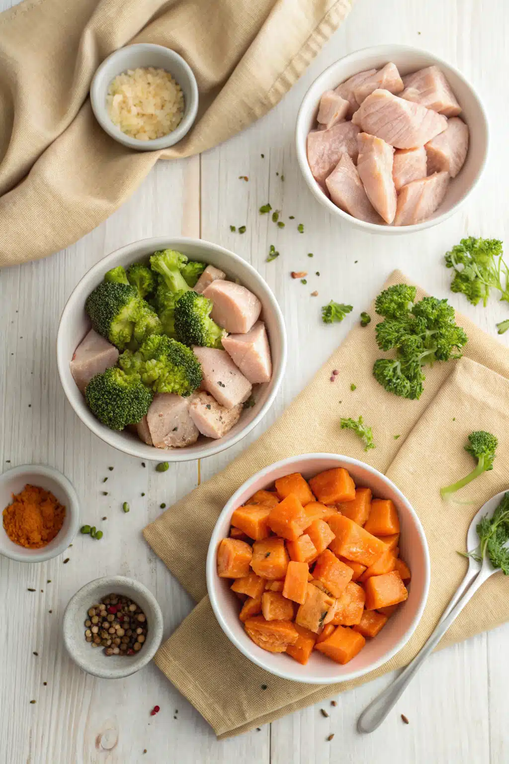Air Fryer Chicken Thighs beautifully presented from an overhead angle