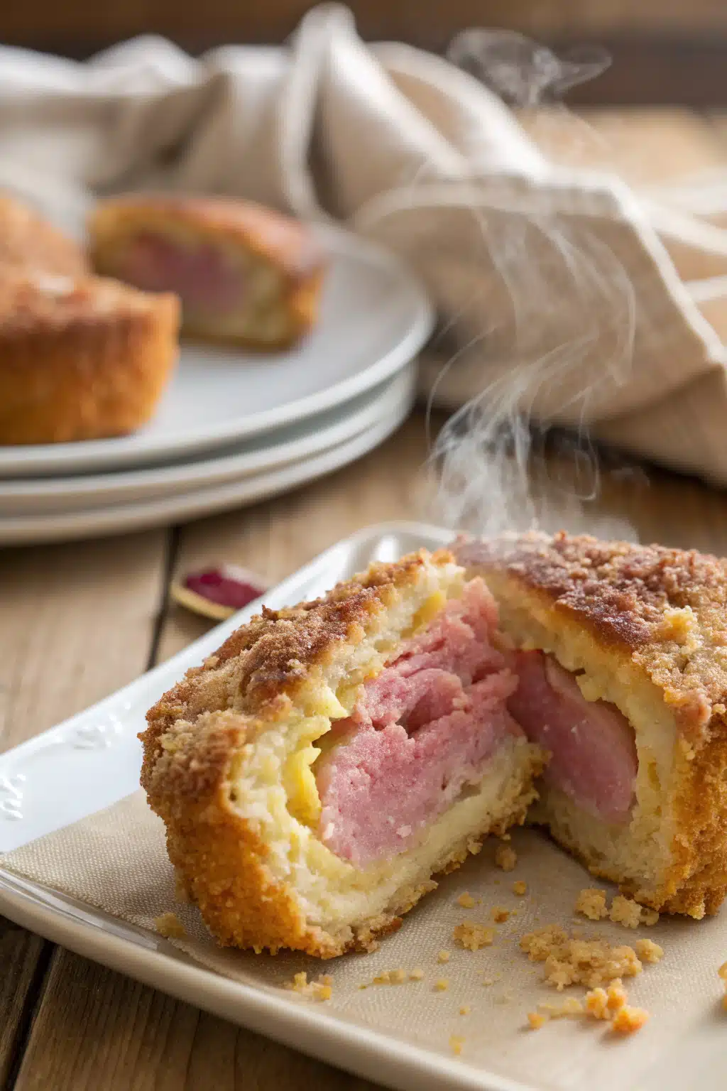 Air Fryer Chicken Thighs slice on plate showing perfect texture and swirl pattern