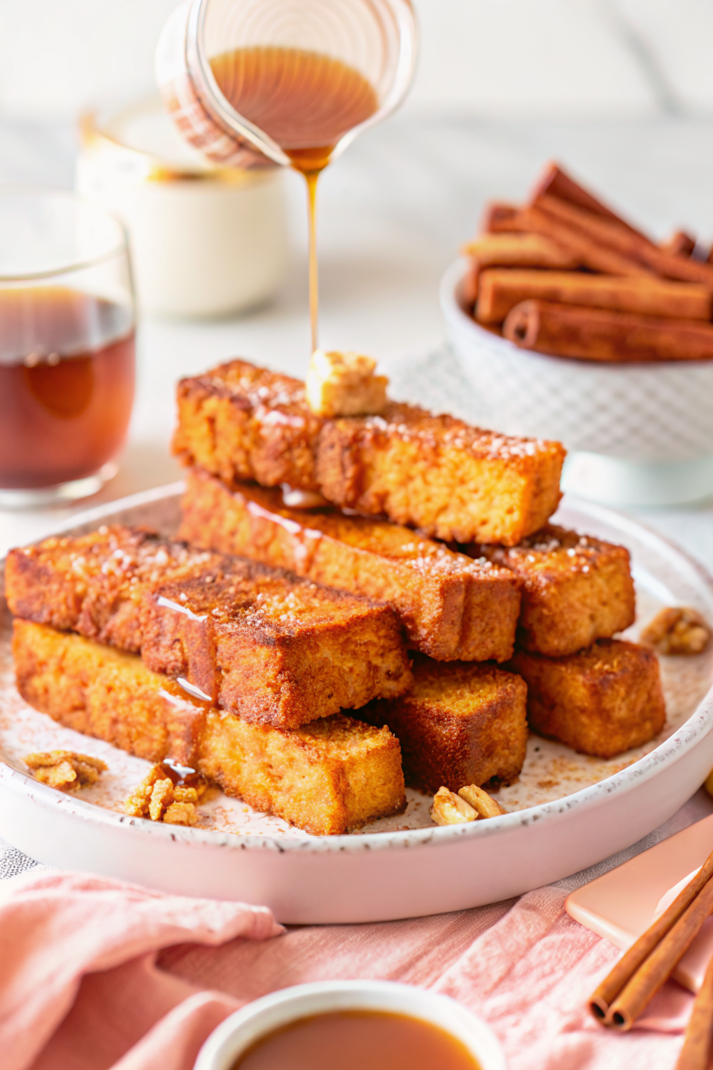 Air Fryer Pumpkin French ingredients organized and measured on kitchen counter