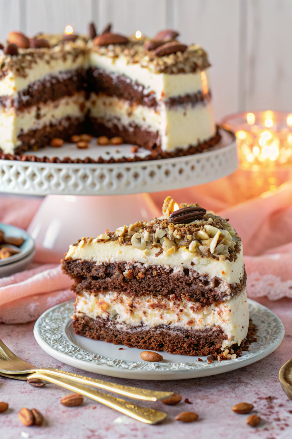 Almond Joy Layer Cake ingredients organized and measured on kitchen counter