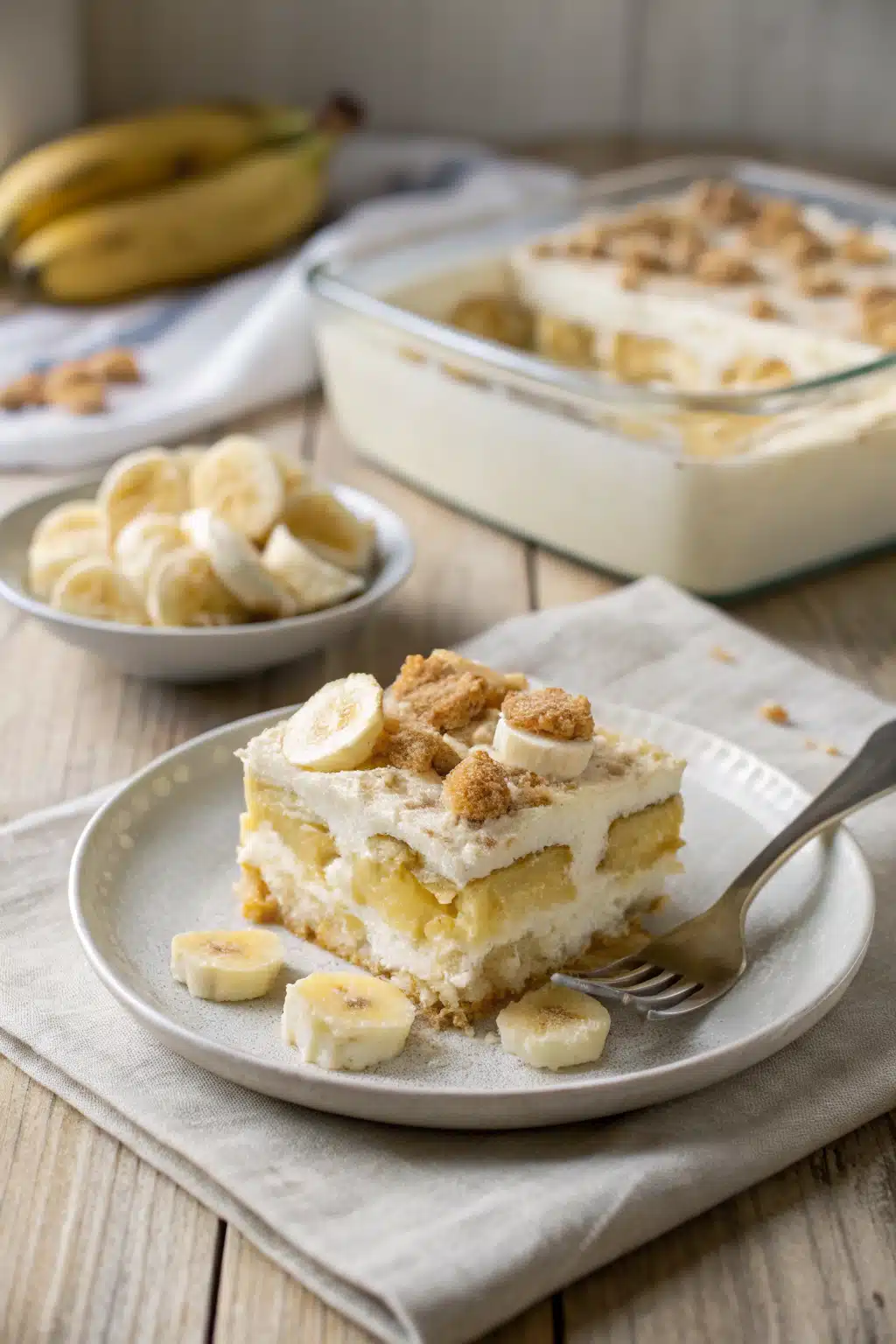 Banana Pudding ingredients organized and measured on kitchen counter