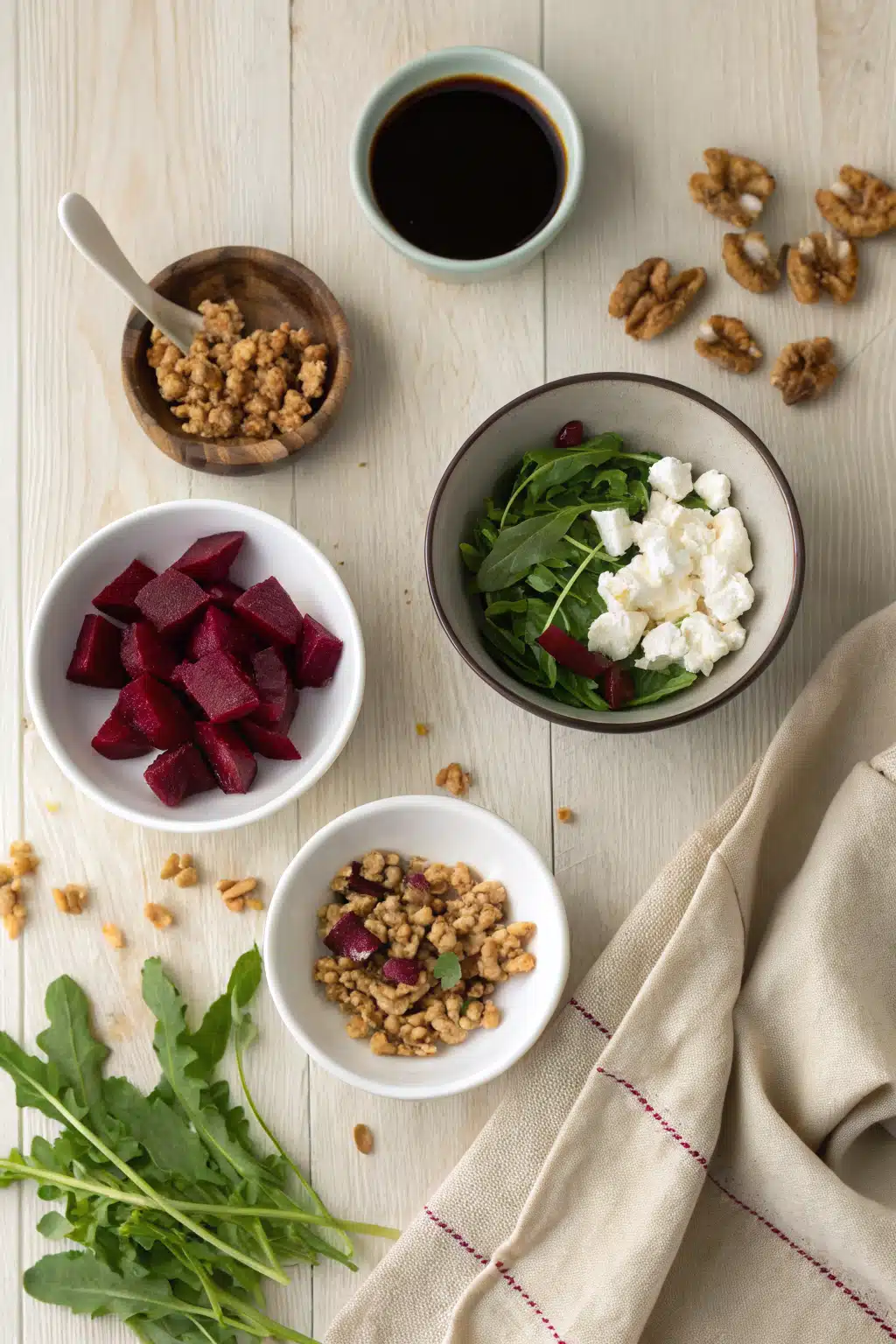 Beet Salad Recipe beautifully presented from an overhead angle