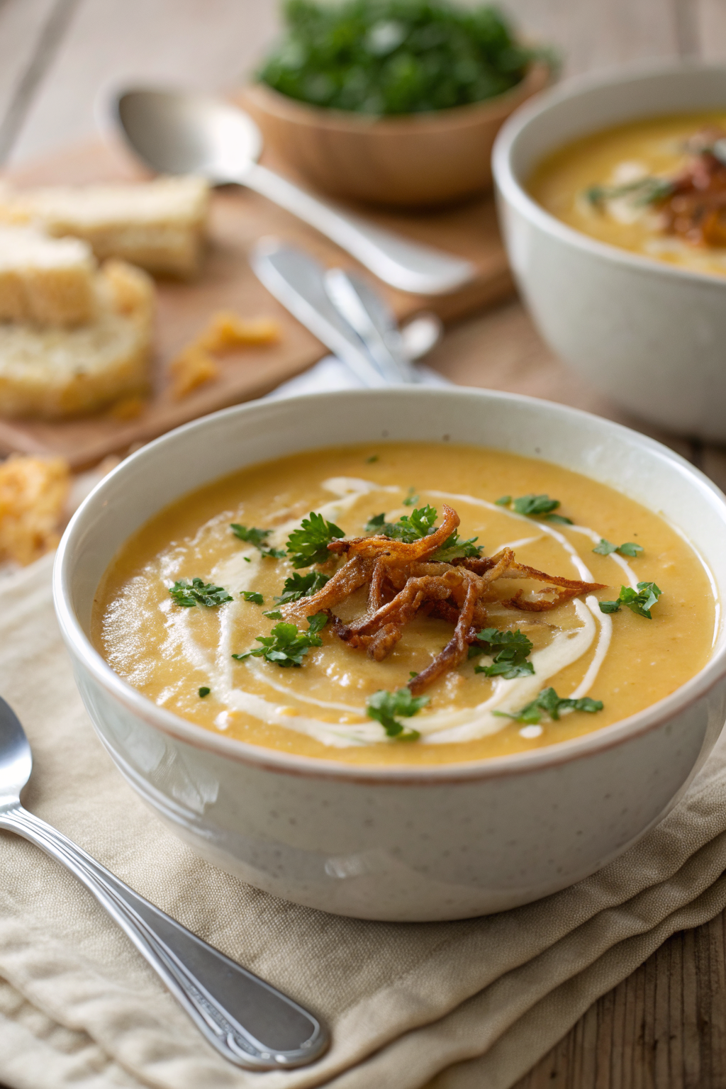 Best Potato Soup ingredients organized and measured on kitchen counter