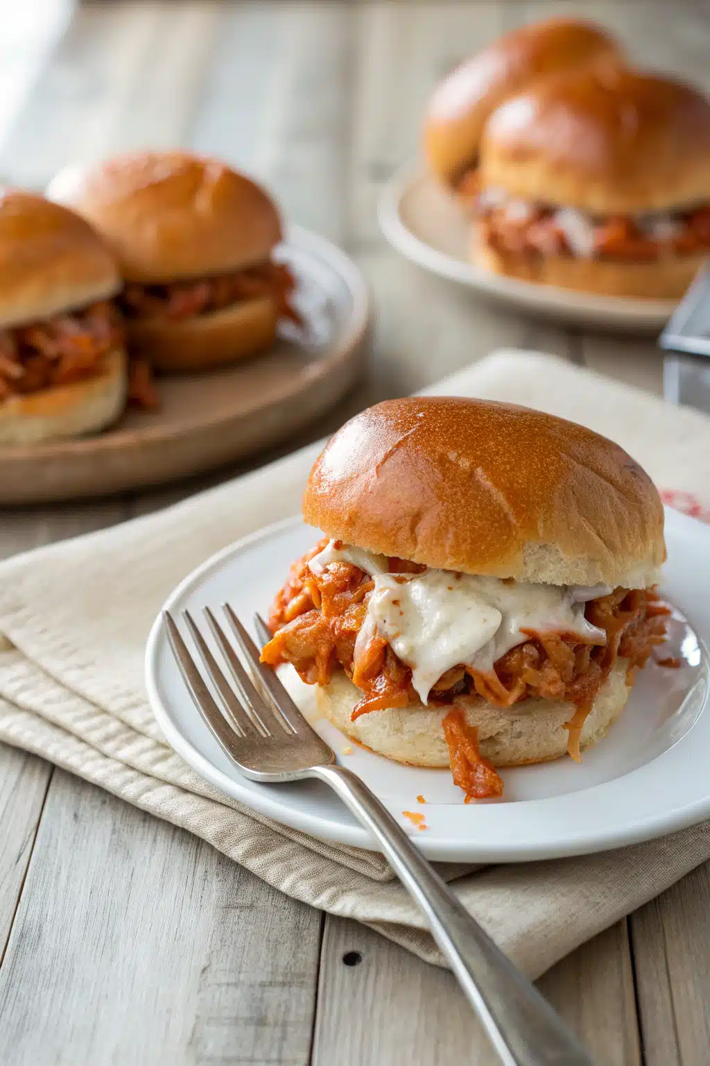 Buffalo Chicken Sliders ingredients organized and measured on kitchen counter