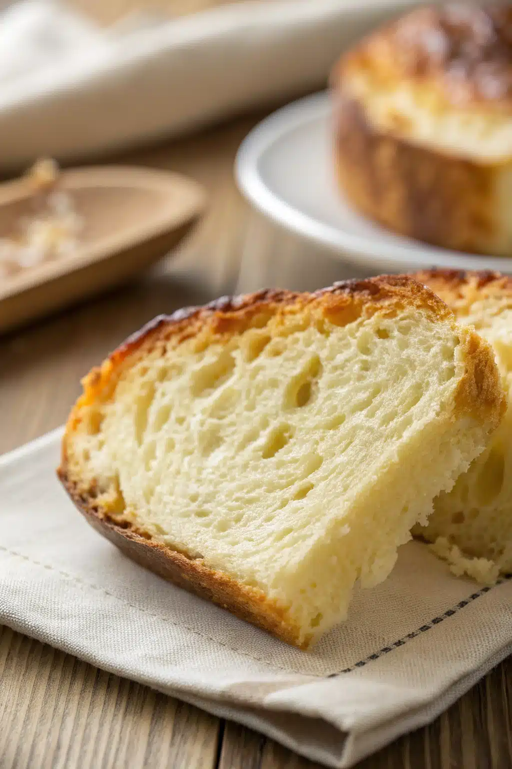 Buttermilk Pie slice on plate showing perfect texture and swirl pattern