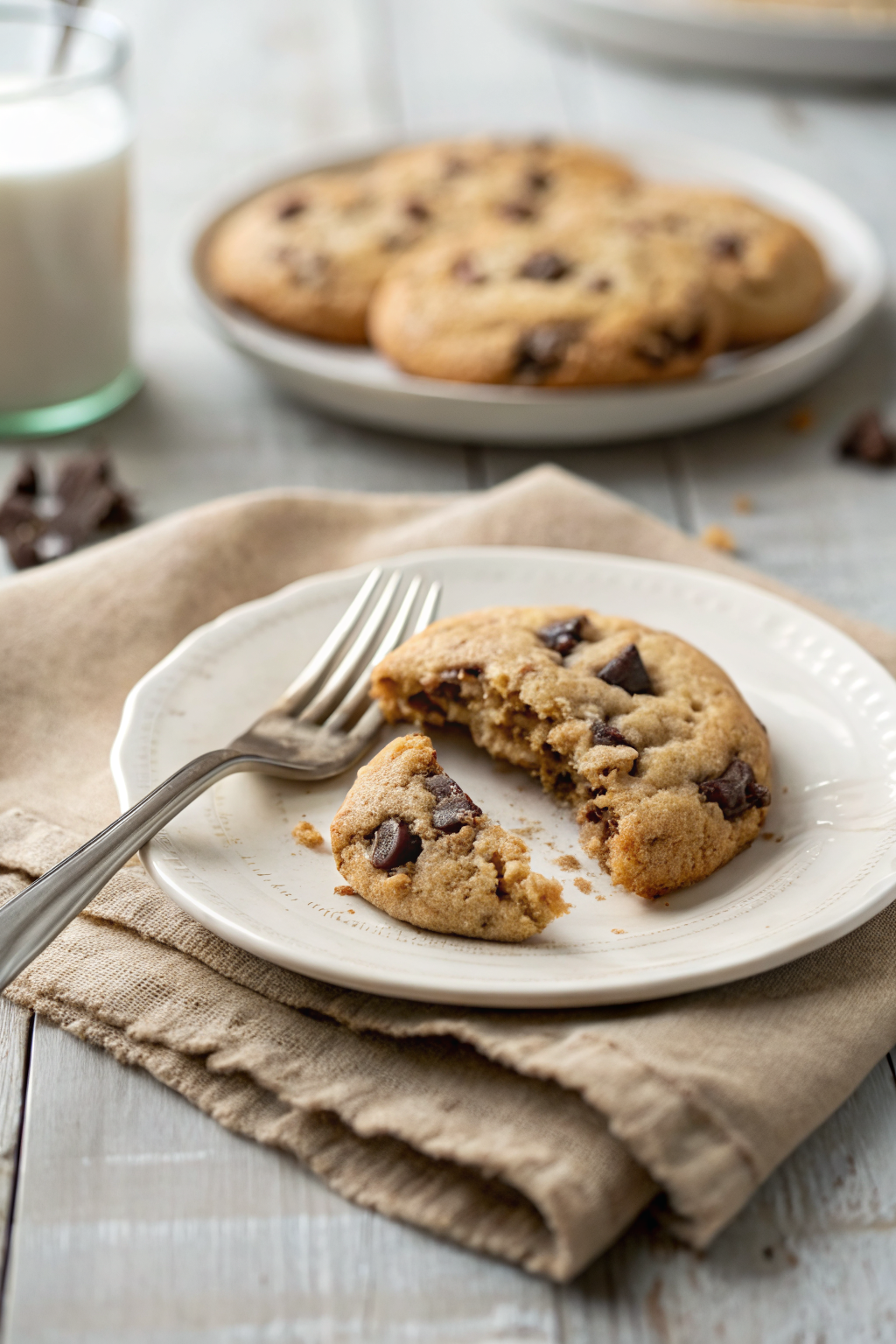 Cake Mix Chocolate Chip Cookies ingredients organized and measured on kitchen counter