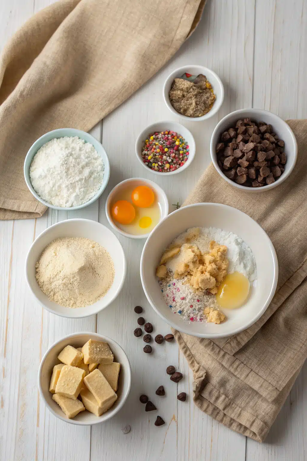 Cake Mix Cookie Bars 2 beautifully presented from an overhead angle