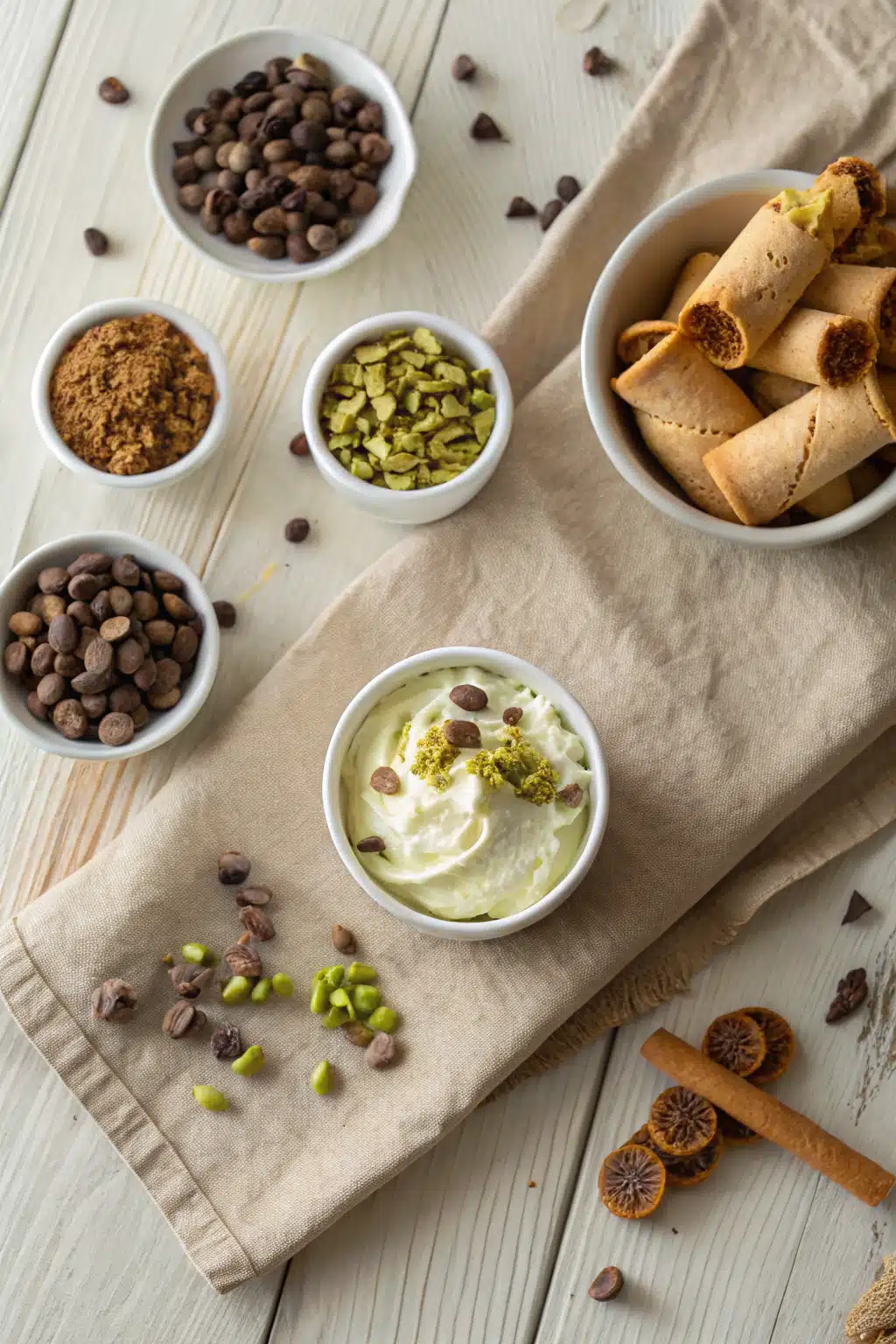 Cannoli Dip Recipe beautifully presented from an overhead angle