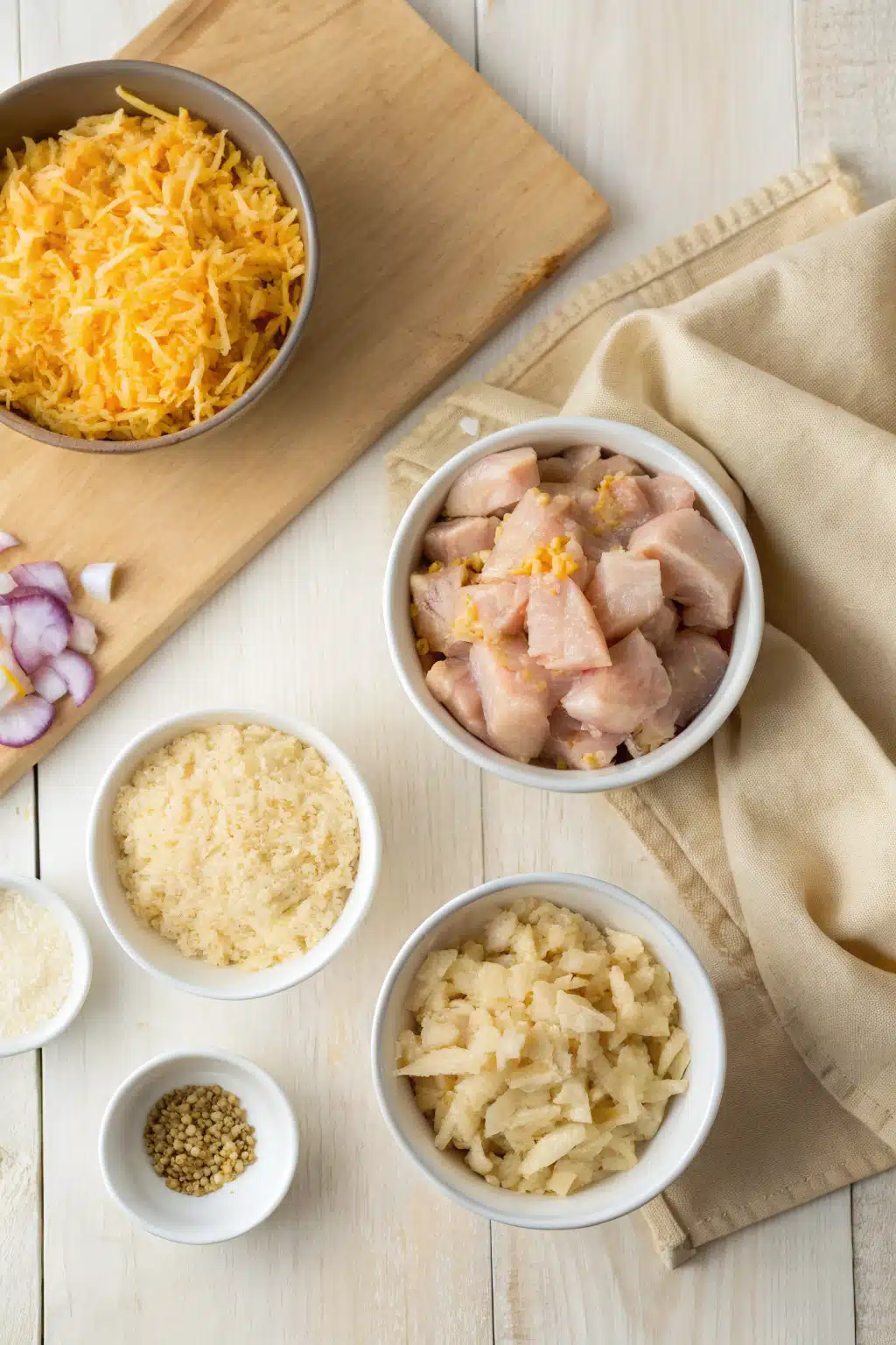 Chicken And Rice Casserole beautifully presented from an overhead angle