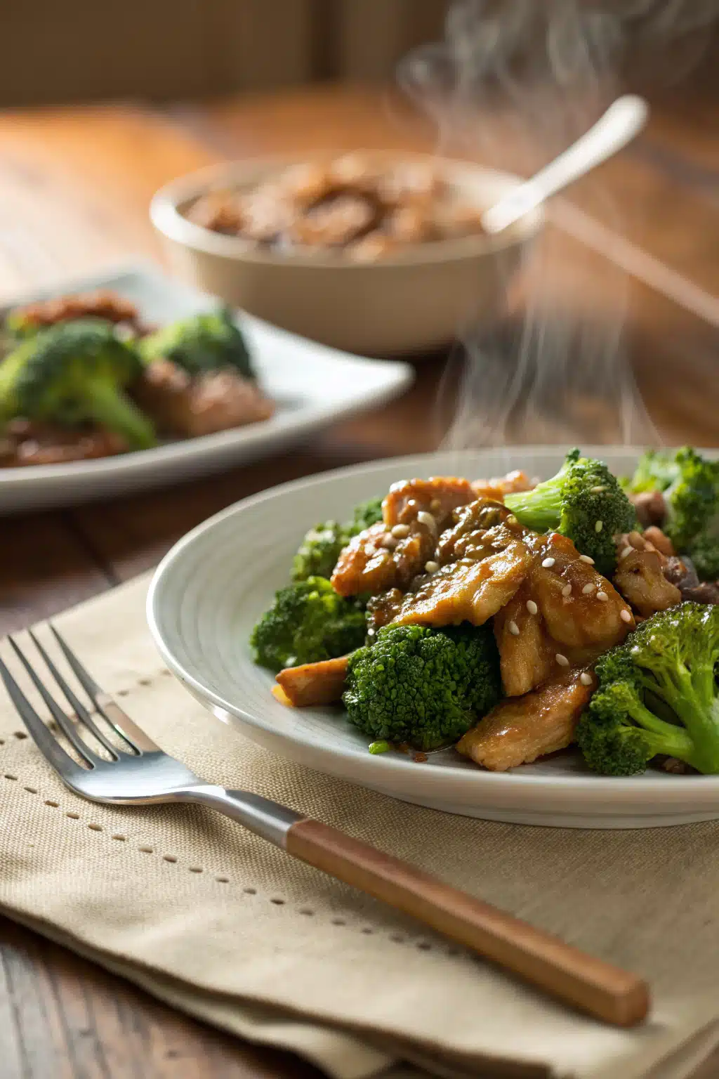 Chicken Broccoli Stir Fry ingredients organized and measured on kitchen counter