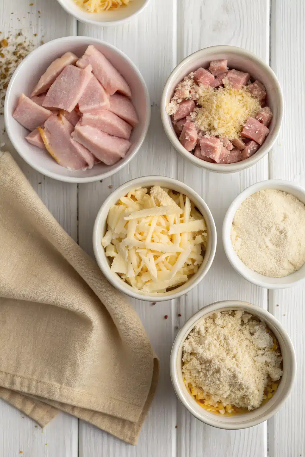 Chicken Cordon Bleu Casserole beautifully presented from an overhead angle
