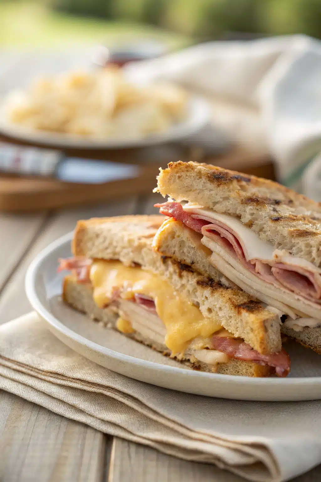 Chicken Cordon Bleu Casserole slice on plate showing perfect texture and swirl pattern