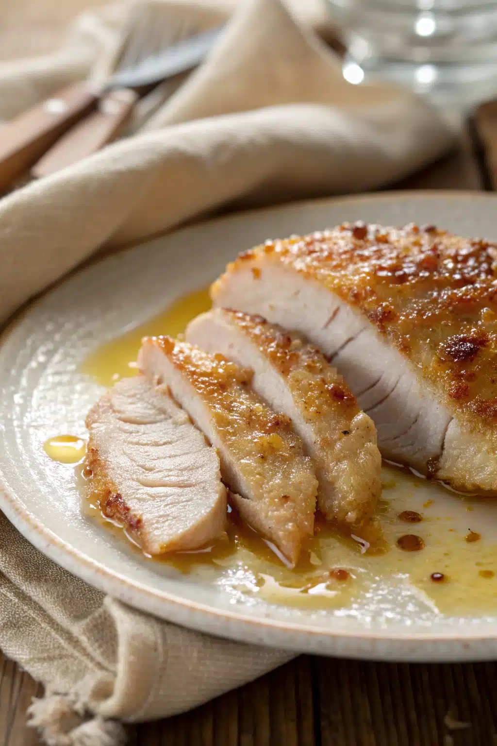 Chicken Recipes slice on plate showing perfect texture and swirl pattern
