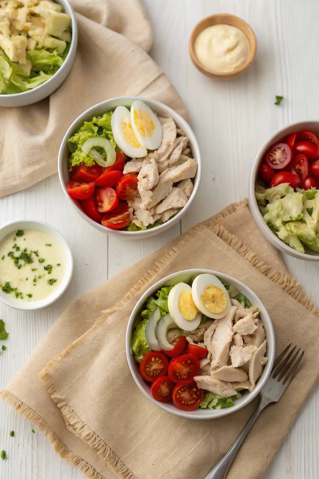 Chicken Salad Recipe beautifully presented from an overhead angle