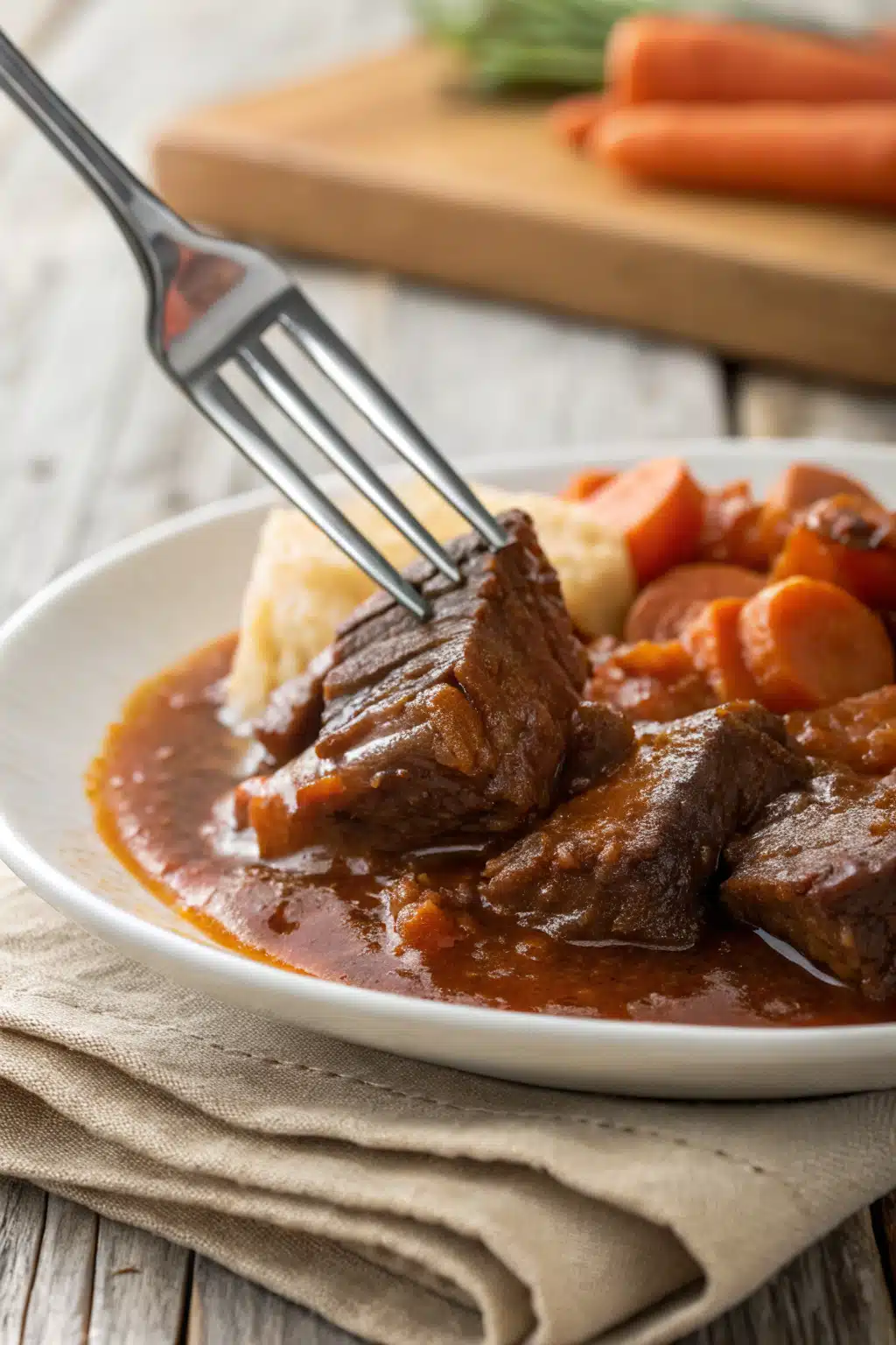 Chicken Stew Recipe slice on plate showing perfect texture and swirl pattern