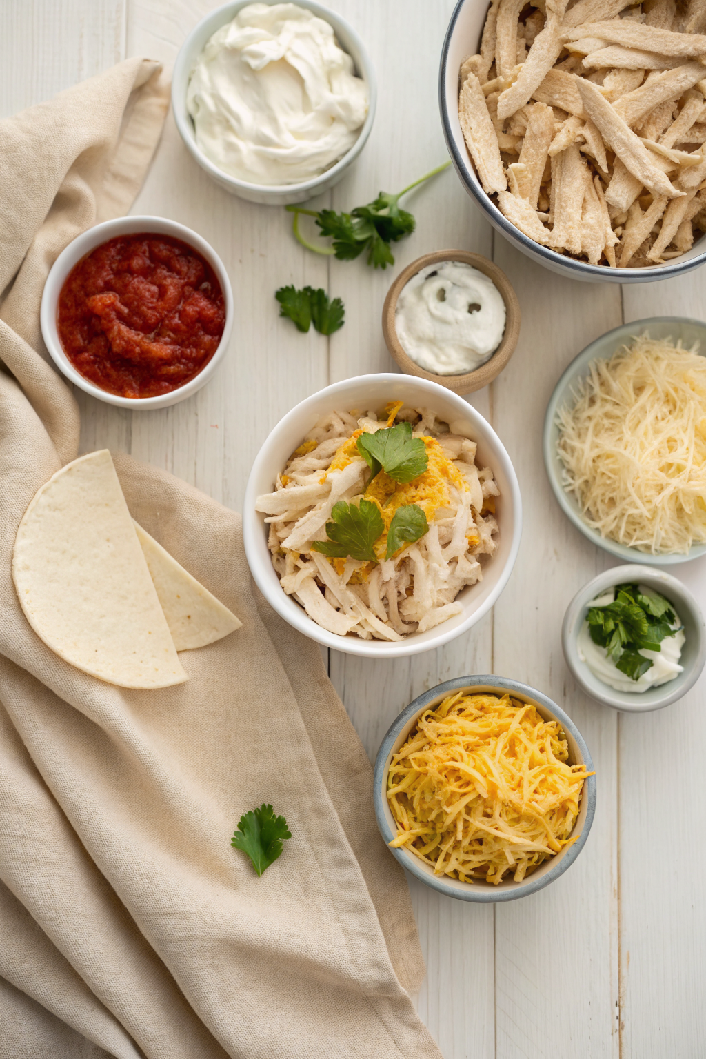 Chicken Taquitos beautifully presented from an overhead angle