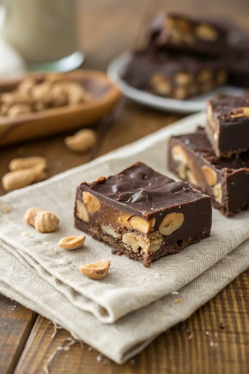 Chocolate Peanut Butter Fudge slice on plate showing perfect texture and swirl pattern