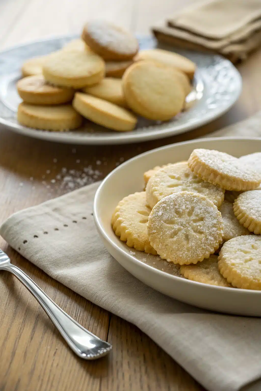 Christmas Shortbread Cookies ingredients organized and measured on kitchen counter