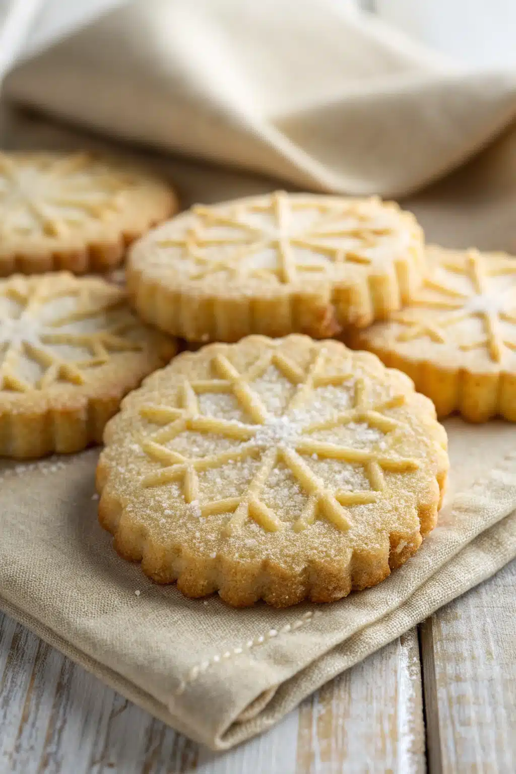 Christmas Shortbread Cookies slice on plate showing perfect texture and swirl pattern