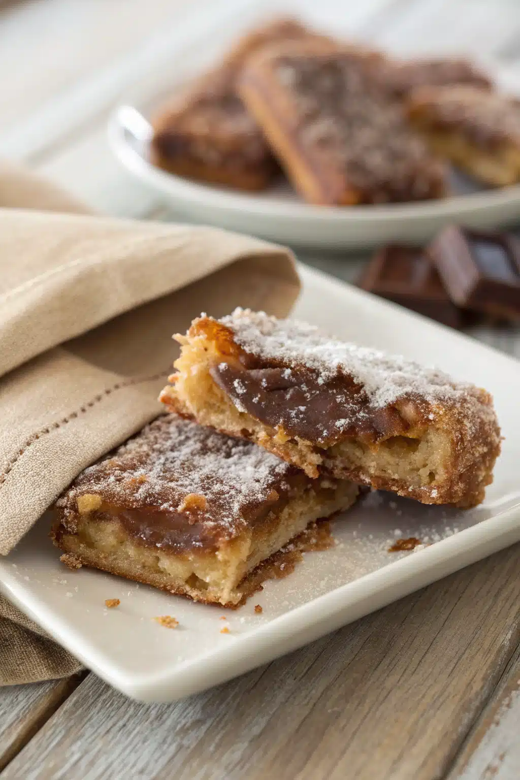 Churro Toffee slice on plate showing perfect texture and swirl pattern