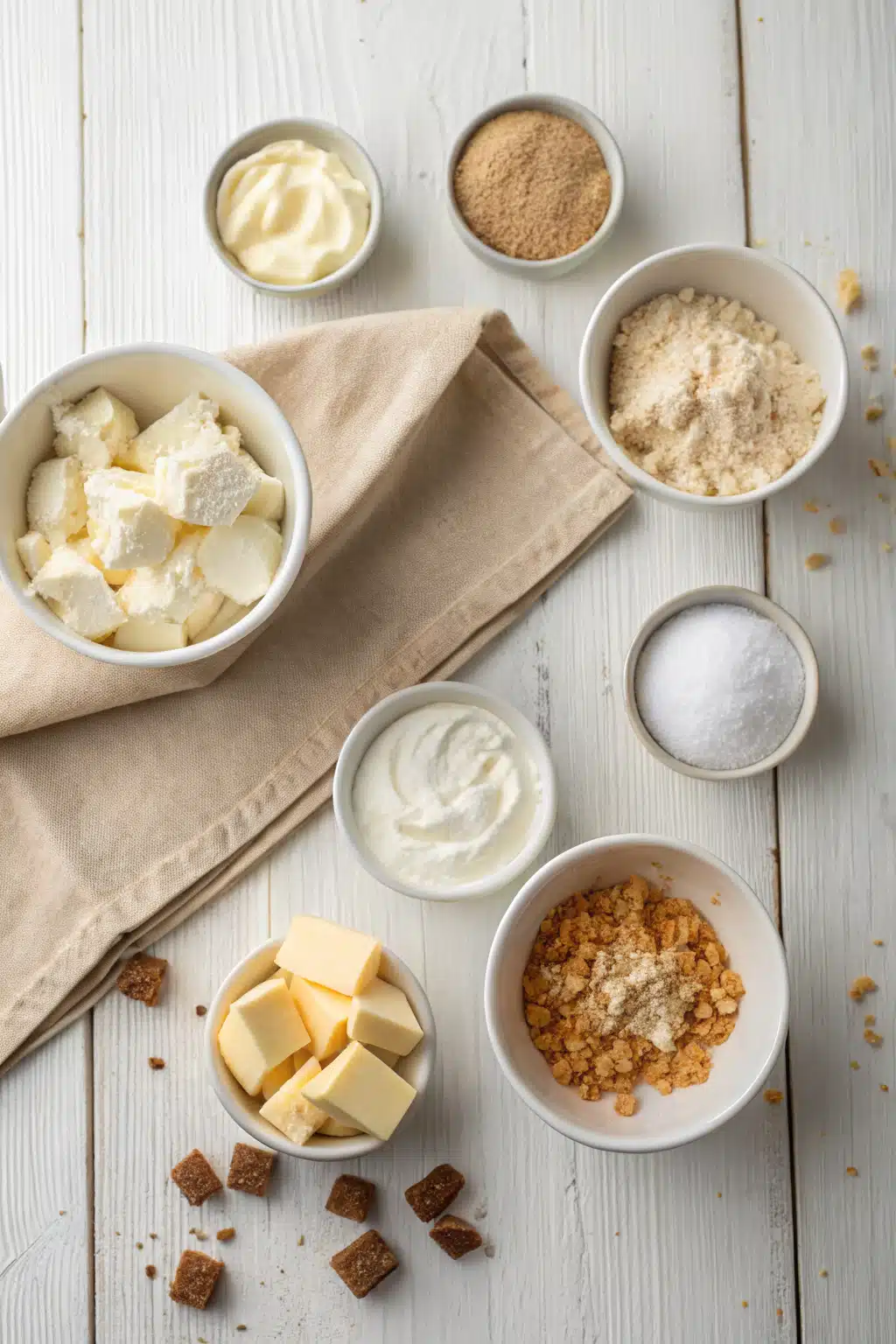 Cream Cheese Cookies beautifully presented from an overhead angle