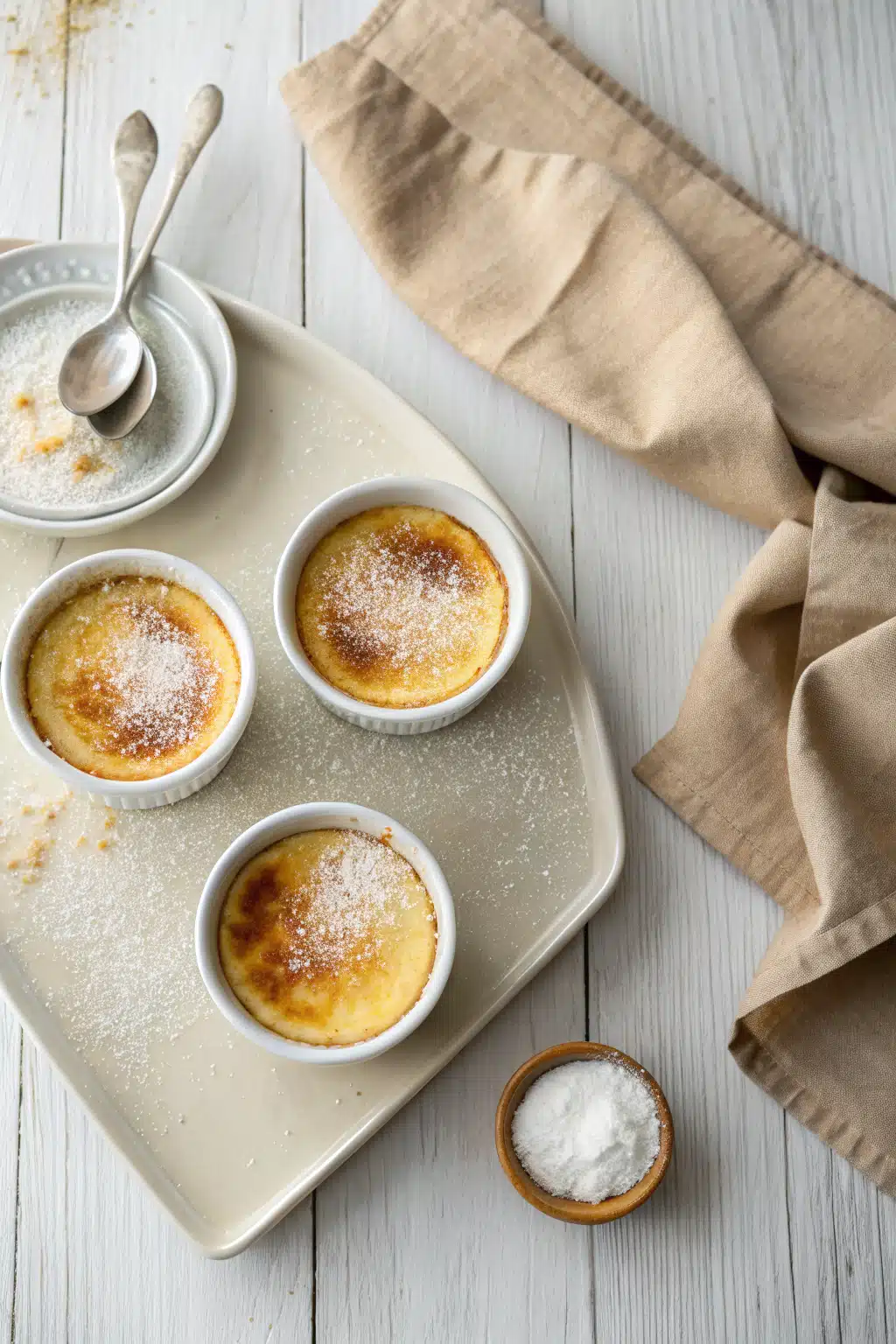 Creme Brulee Cookies beautifully presented from an overhead angle