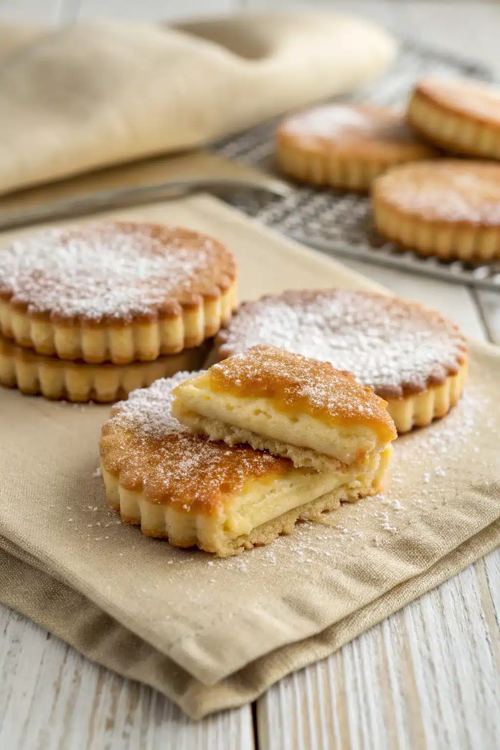 Creme Brulee Cookies slice on plate showing perfect texture and swirl pattern