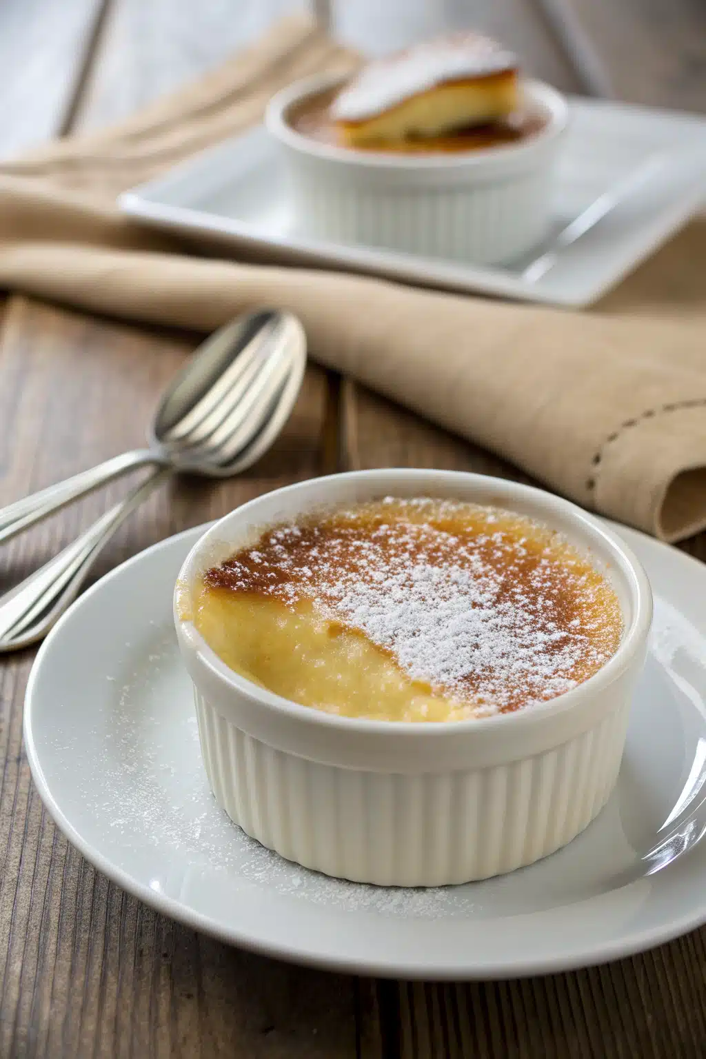 Creme Brulee Tips ingredients organized and measured on kitchen counter