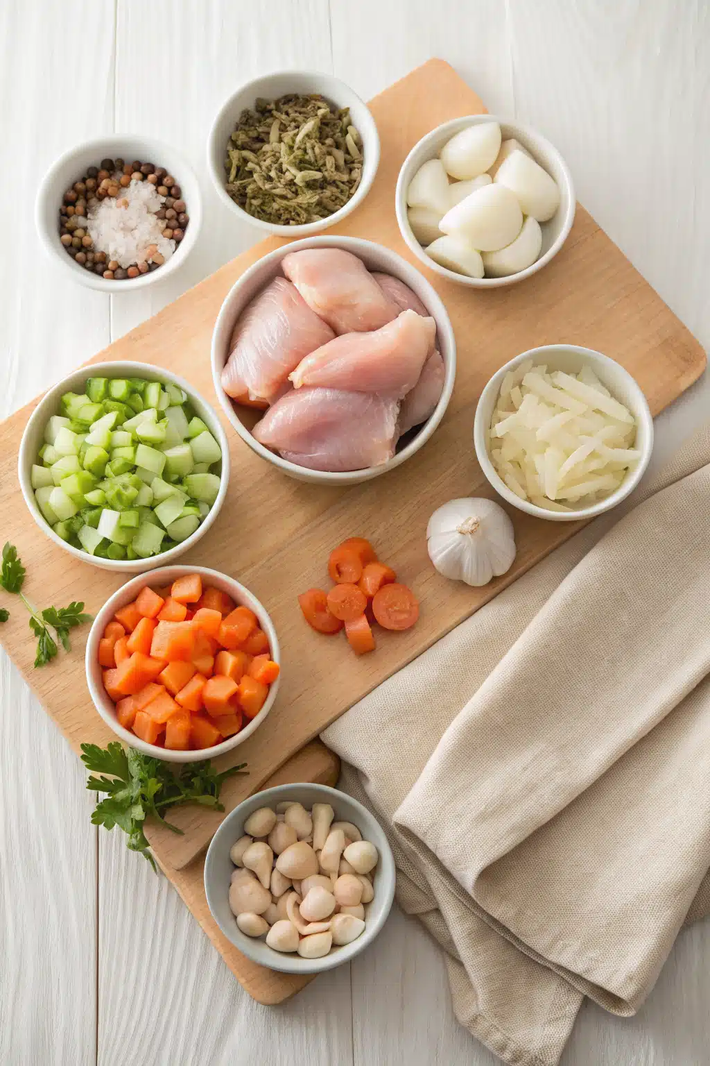Crockpot Whole Chicken beautifully presented from an overhead angle