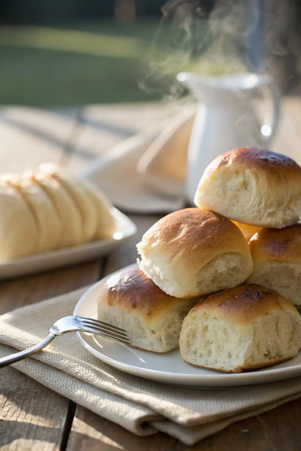 Dinner Rolls ingredients organized and measured on kitchen counter