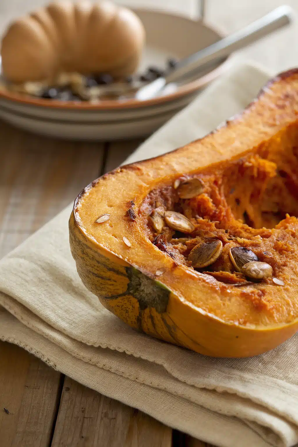 Roasted Butternut Squash slice on plate showing perfect texture and swirl pattern