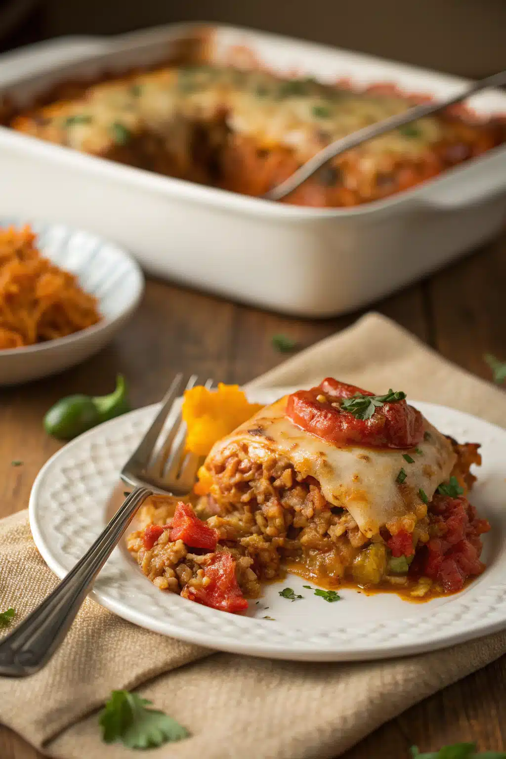 Easy Stuffed Pepper Casserole ingredients organized and measured on kitchen counter