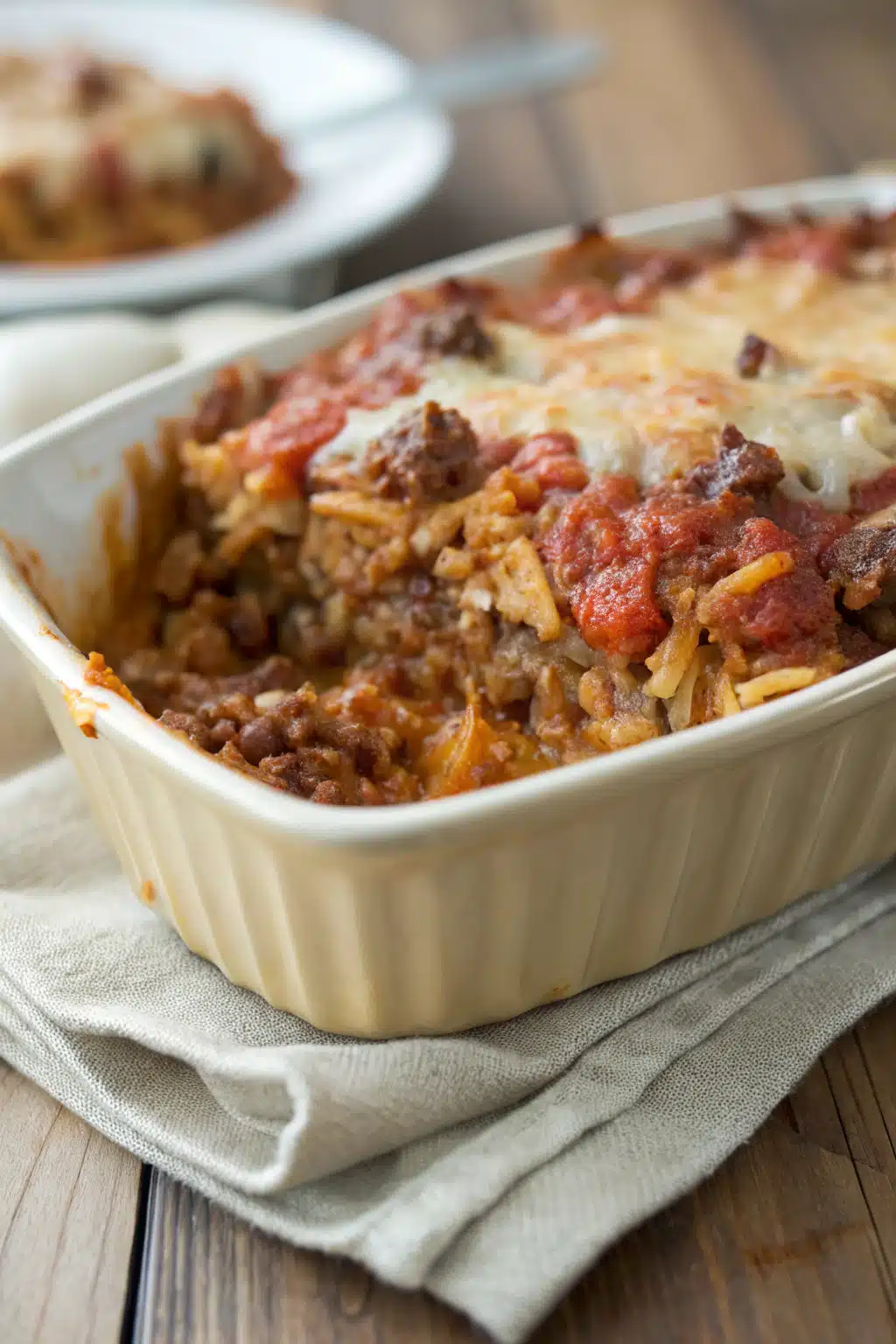 Easy Stuffed Pepper Casserole slice on plate showing perfect texture and swirl pattern