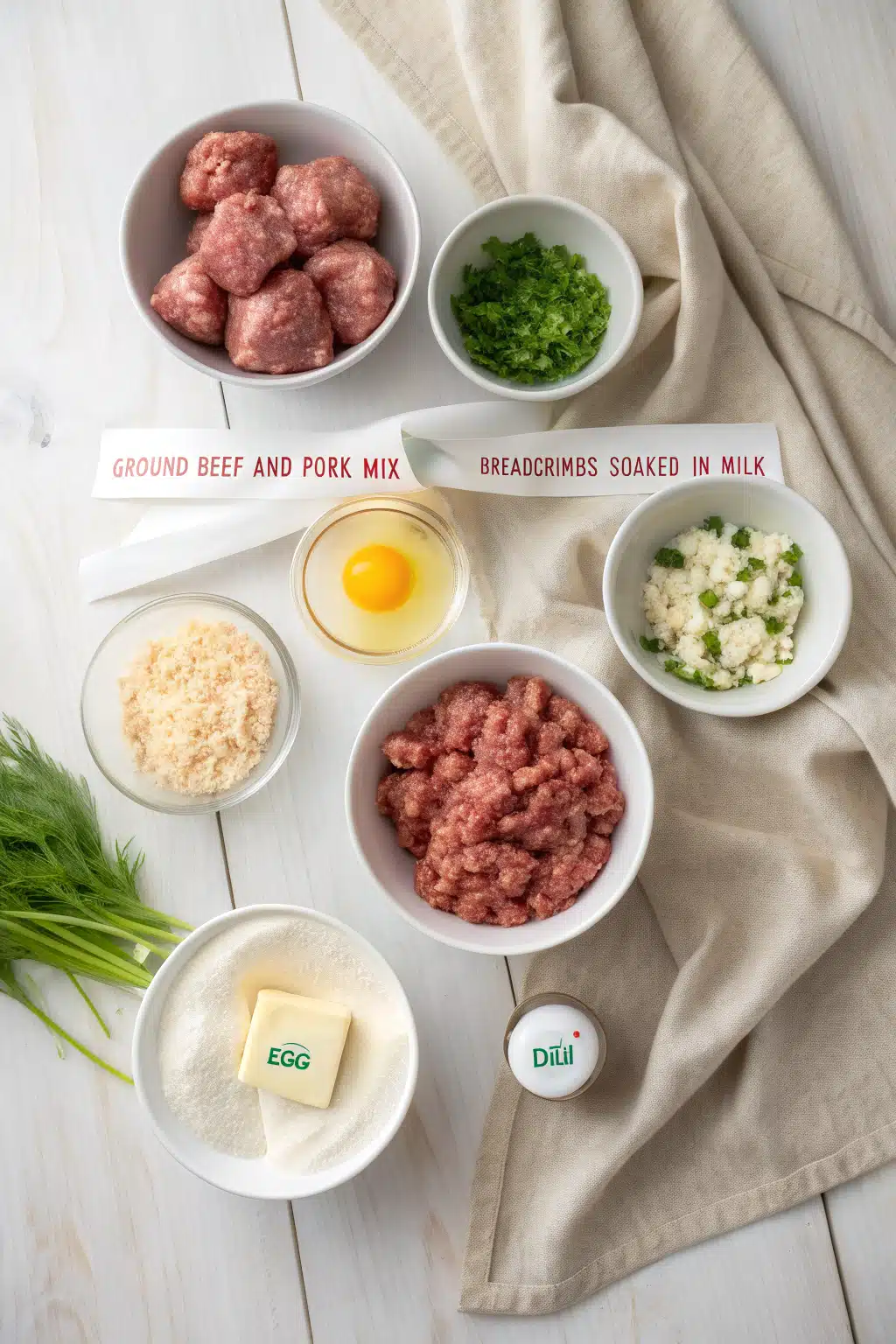 Swedish meatballs recipe beautifully presented from an overhead angle