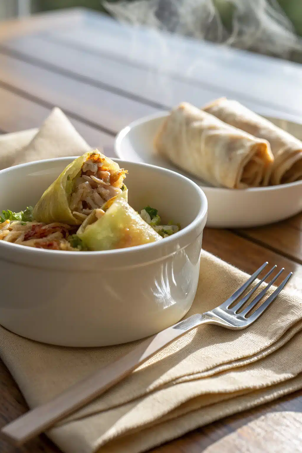 Egg Roll In A Bowl ingredients organized and measured on kitchen counter