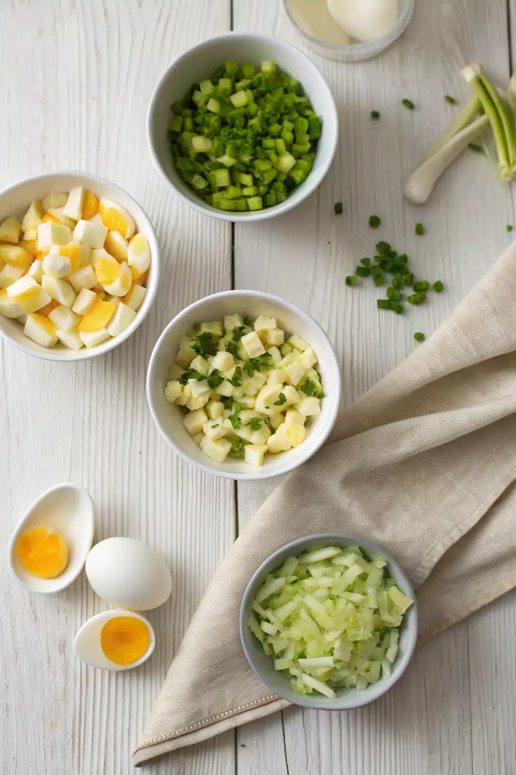 Egg Salad beautifully presented from an overhead angle